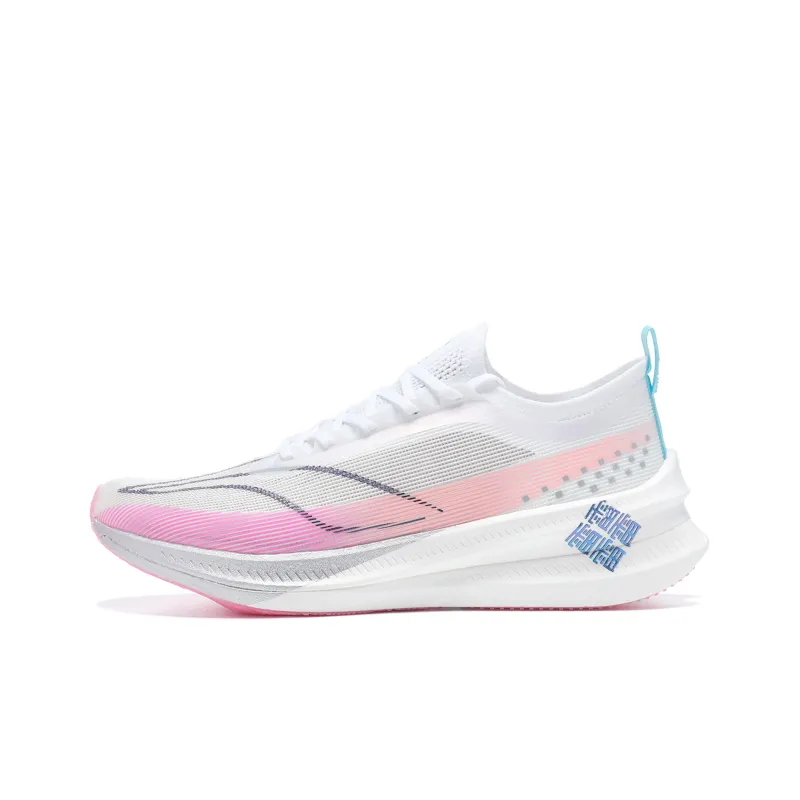 LiNing Feidian 3 Elite Cushioning Anti Slip And Wear Resistant Low Top Casual Running Shoes Unisex White Blue Pink-0
