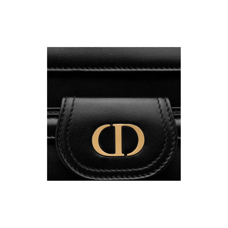 DIOR D Bubble Collection Smooth Cow Leather Handbag Shoulder Bag Women's Black-5