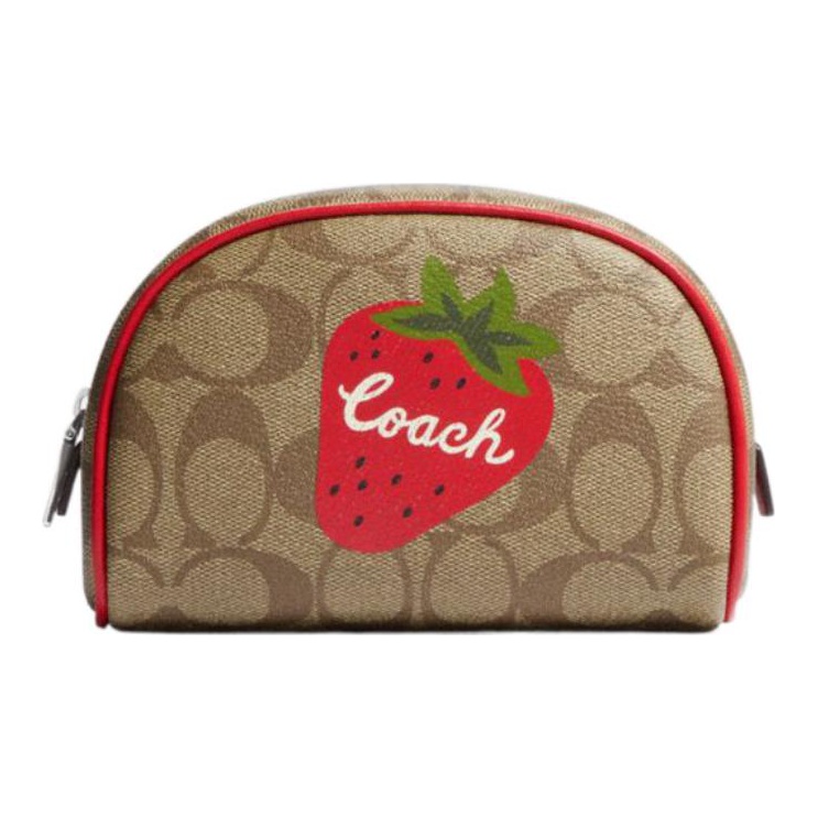 Auth. Coach Brown Makeup Cosmetic online Bag