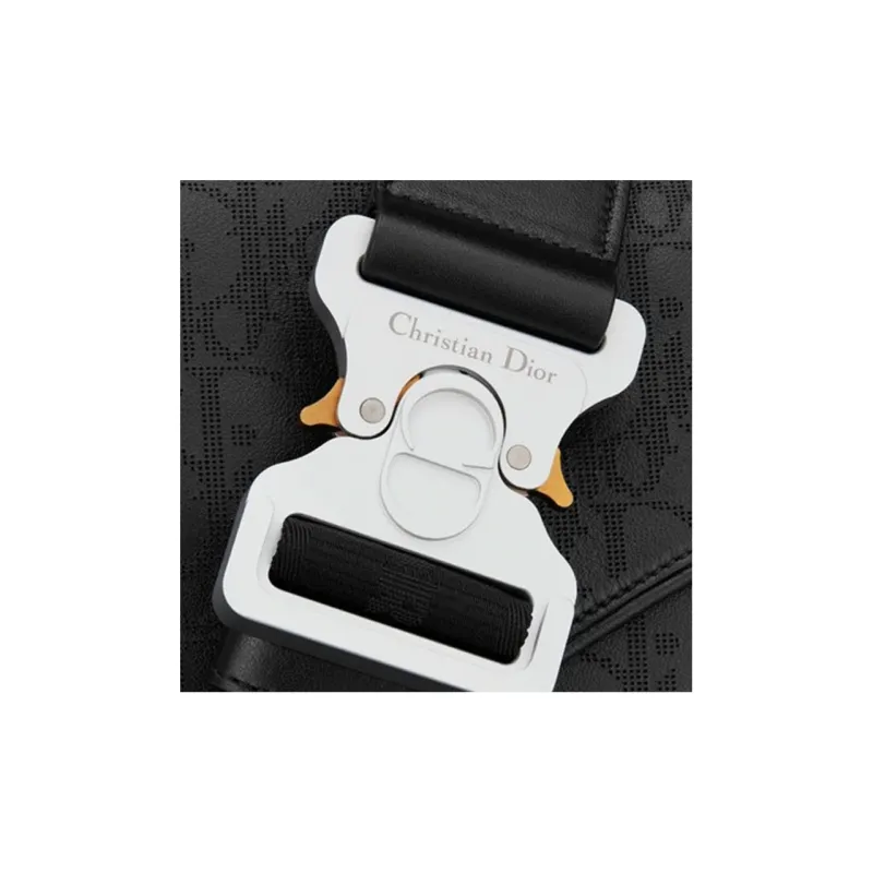 DIOR Saddle Cow Leather Saddle Bag Shoulder Bag Crossbody Bag Sling Bag Large Size Men's Black-3