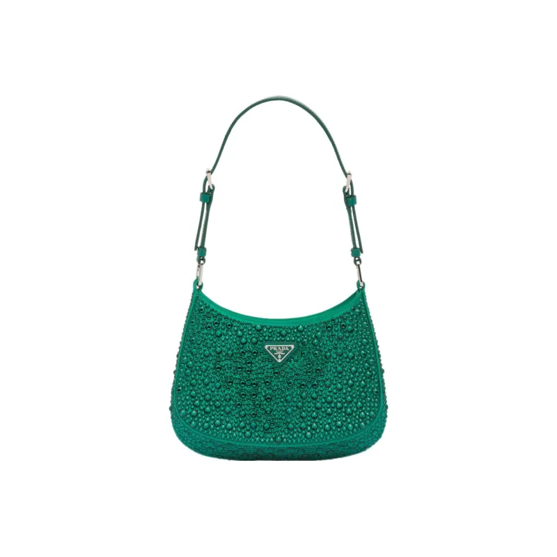 PRADA Cleo Fabric Handbag, Shoulder Bag Women's Green-0