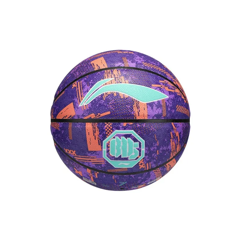 LiNing Badfive PU Basketball Purple Orange Size 7 Ball Competition Unisex-5
