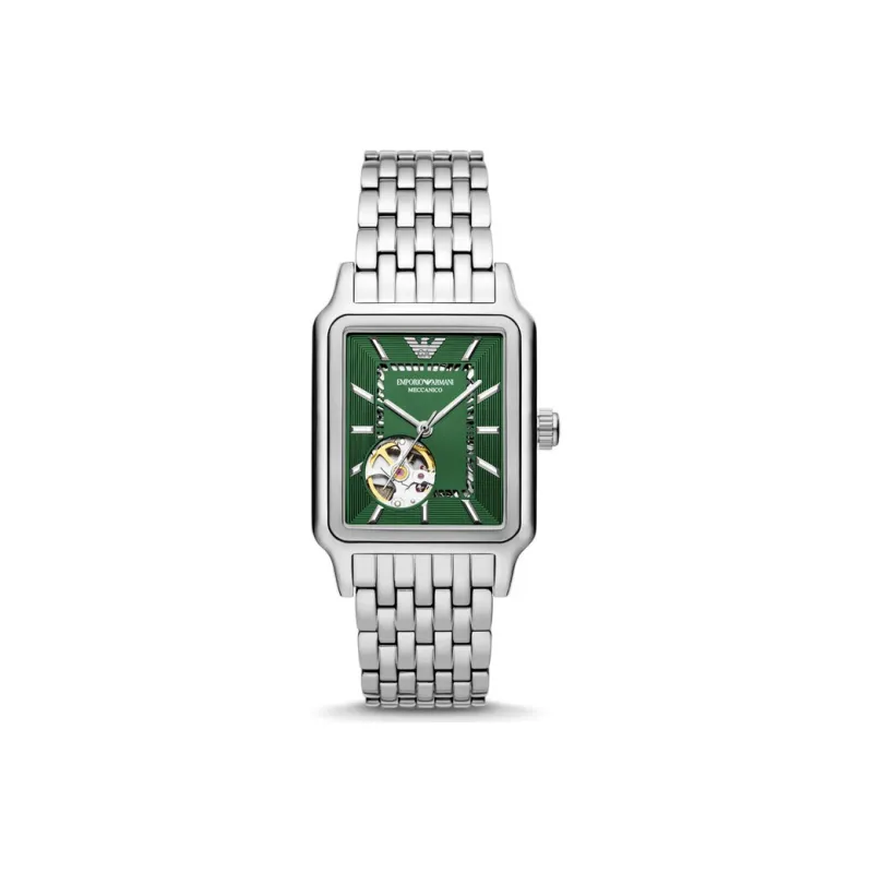 EMPORIO ARMANI Wrist Watch Mechanical Movement Stainless Steel Strap Green Dial Men's Watches AR60067 Brand Exclusive-0