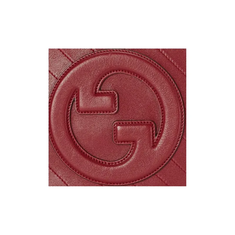 GUCCI Blondie Leather Crossbody Bag Shoulder Bag Women's Burgundy-7