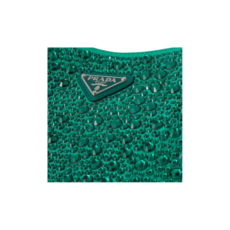 PRADA Cleo Fabric Handbag, Shoulder Bag Women's Green-4