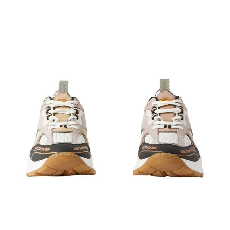 Burberry Low Top Sports Casual Shoes Women's White Nude-2