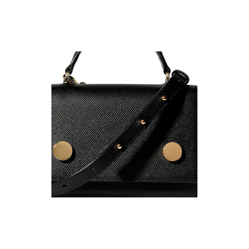 RSVP Paris Munchkin Collection Grained Calfskin Portable Crossbody Bag Shoulder Bag Small Size Women's Black-6
