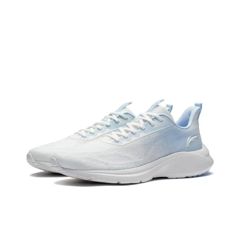 LiNing YunQue Cushioned Slip Resistant Abrasion Resistant Low Top Casual Running Shoes Men's White Blue-2