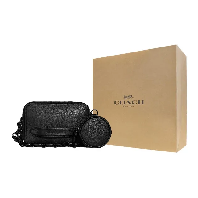 COACH Charter Leather Camera Bag, Handbag, Shoulder Bag, Crossbody Bag Trumpets Men's Black-5