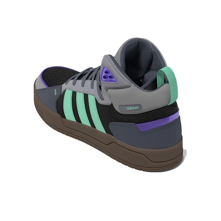 Adidas Neo 100DB Mid Shoes 'Grey Black Purple Gum'-3
