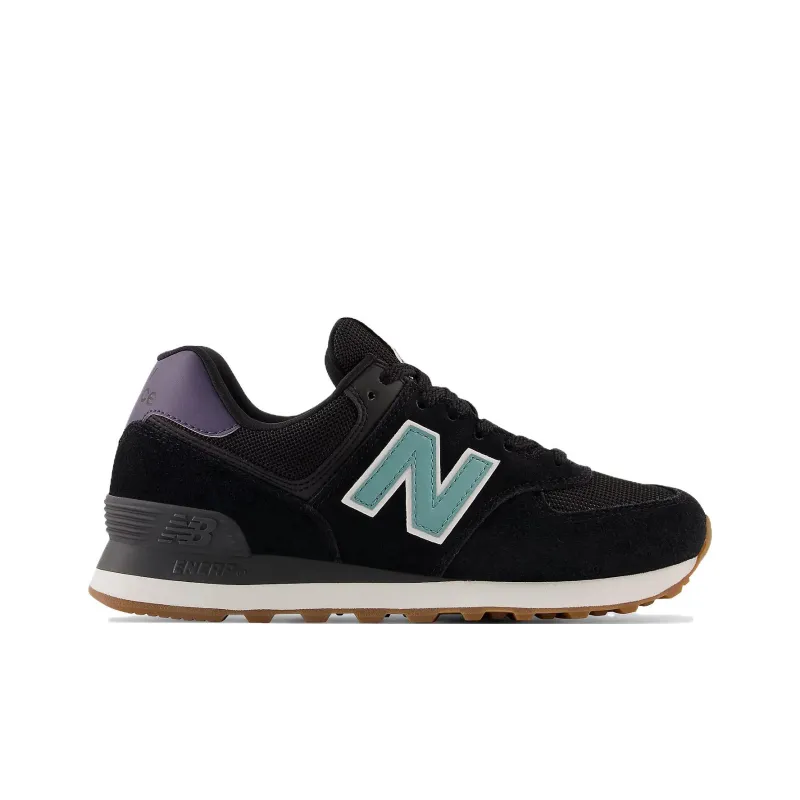 New Balance 574 Black Faded Teal Dark Mercury Women's-1