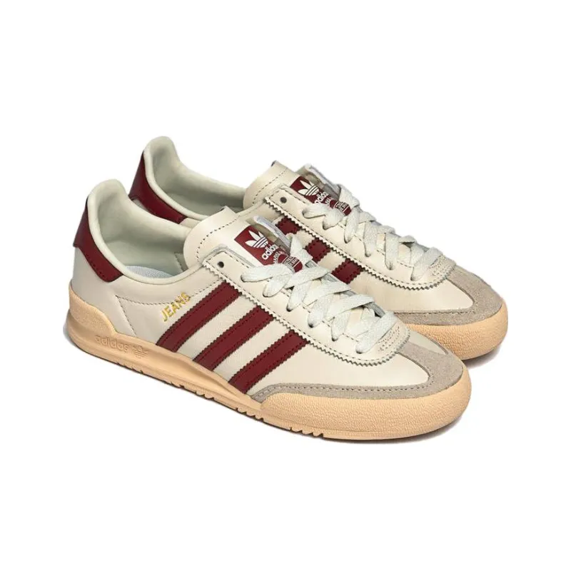 Adidas Jeans Chalk White Collegiate Burgundy-1