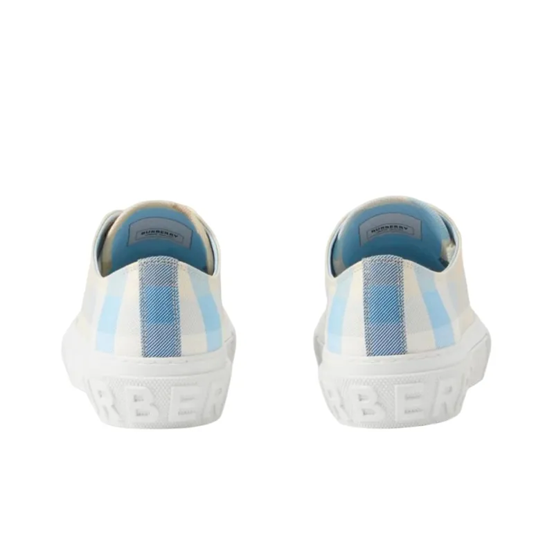 Burberry Vintage Check Cotton Sneaker Soft Blue Chalk Women's-4