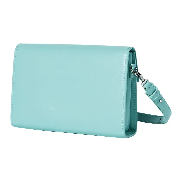 RSVP Paris Golden Eyes Collection Smooth Cow Leather Crossbody Bag Shoulder Bag Women's Turquoise-3