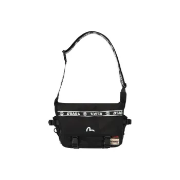 EVISU Embroidery Messenger Bag Shoulder Bag Crossbody Bag Regular Men's Black