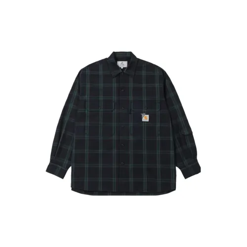 Carhartt WIP X INVINCIBLE Shirts Men Black/Green Plaid