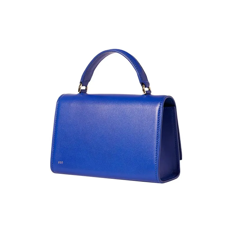 RSVP Paris Munchkin Collection Smooth Cow Leather Portable Crossbody Bag Shoulder Bag Women's Blue-3