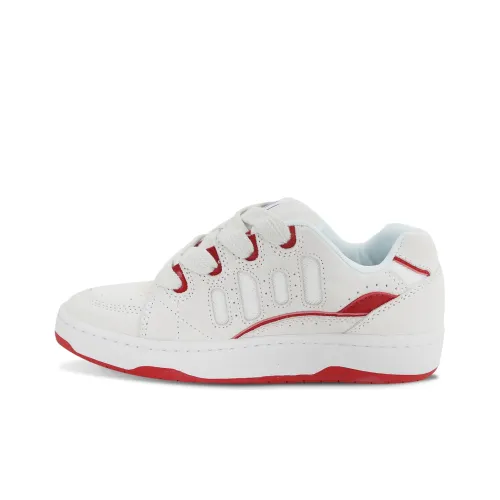 Ollieskate Skateboard Shoes Unisex Low-Top White/Red