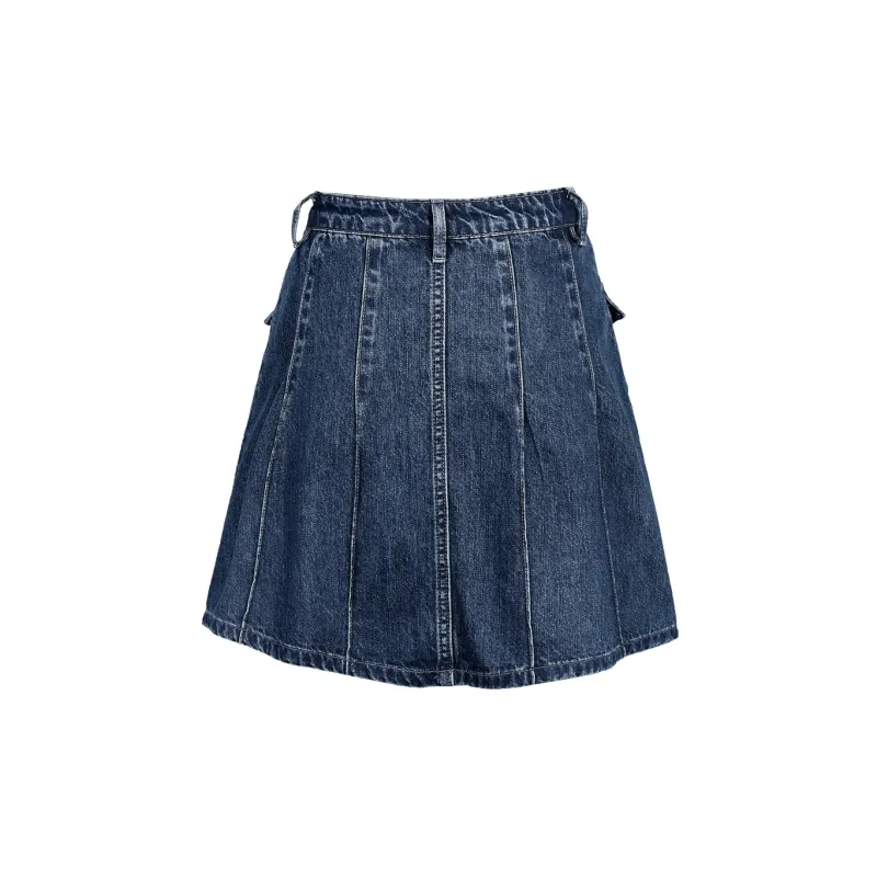 3COLOUR Denim Short Skirts Women's Blue-1