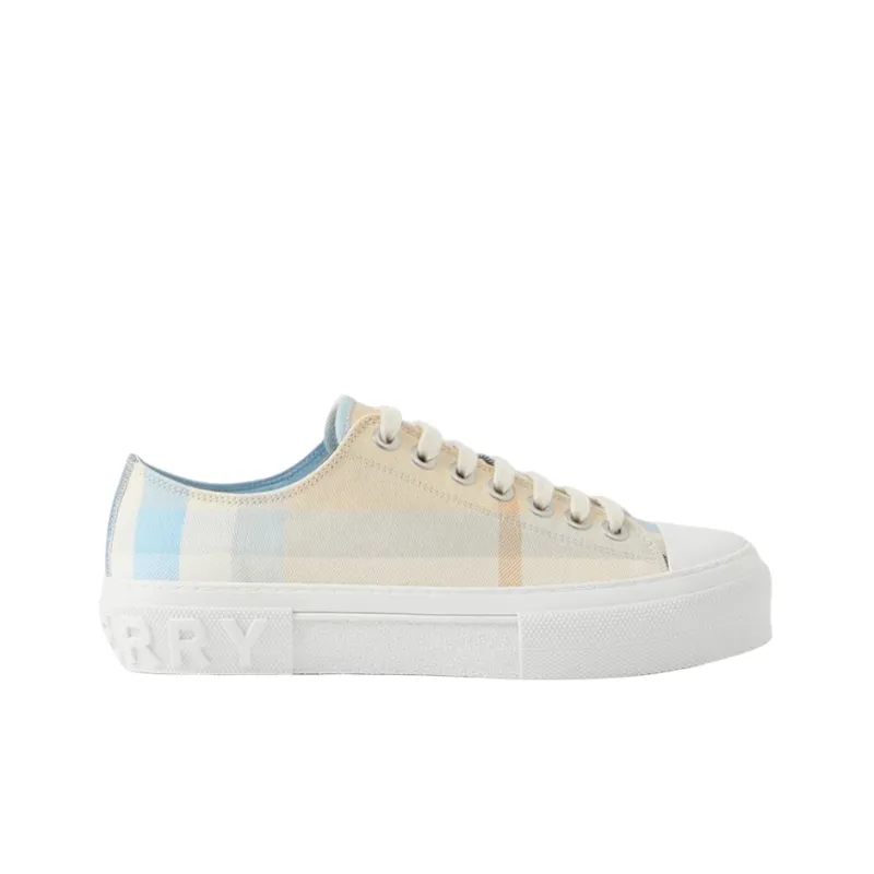 Burberry Vintage Check Cotton Sneaker Soft Blue Chalk Women's-1