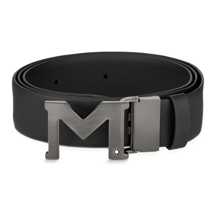 MONTBLANC Cow Leather Belts Men's Width 3.5cm-0