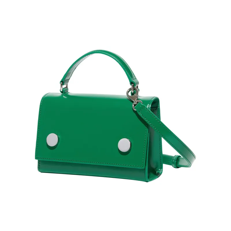RSVP Paris Munchkin Collection Smooth Cow Leather Portable Crossbody Bag Shoulder Bag Women's Frog Green-1