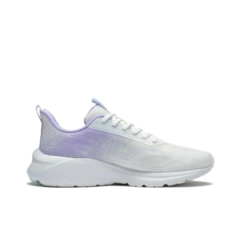 LiNing YunQue Slip Resistant Cushioning Wear Resistant Low Top Running Shoes Women's White Purple-1