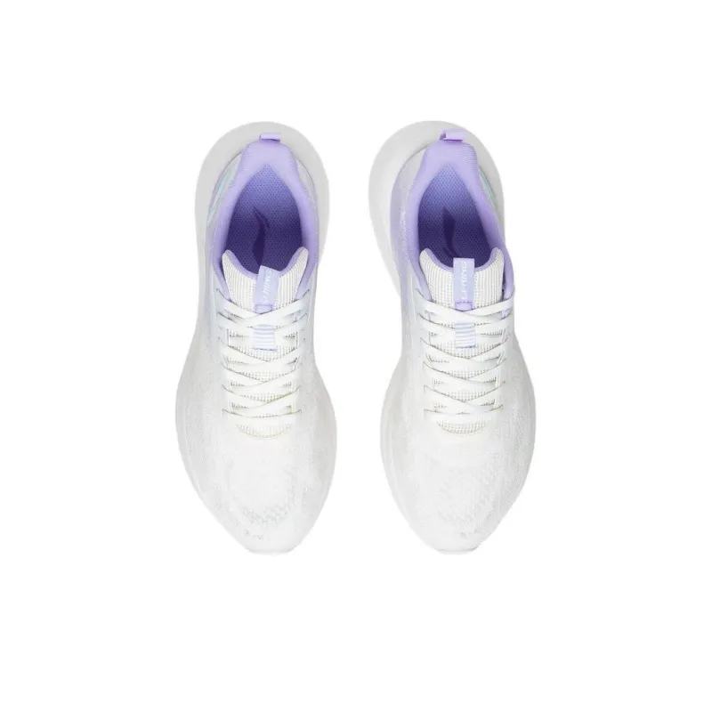 LiNing YunQue Slip Resistant Cushioning Wear Resistant Low Top Running Shoes Women's White Purple-3