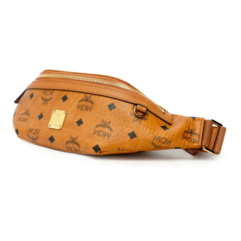 MCM Slim Fursten Belt Bag Small Visetos Cognac-1