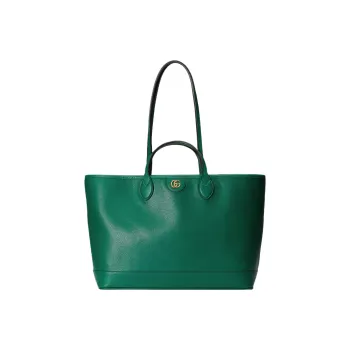 GUCCI Ophidia Leather Tote Bag Shopping Bag Handbag Medium Size Women's Green