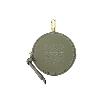 LOEWE Anagram Cow Leather Cookie Bag Wallet Coin Purse Mini Women's Avocado Green