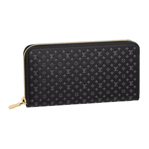 LOUIS VUITTON Zippy Calfskin Wallet Women's Black