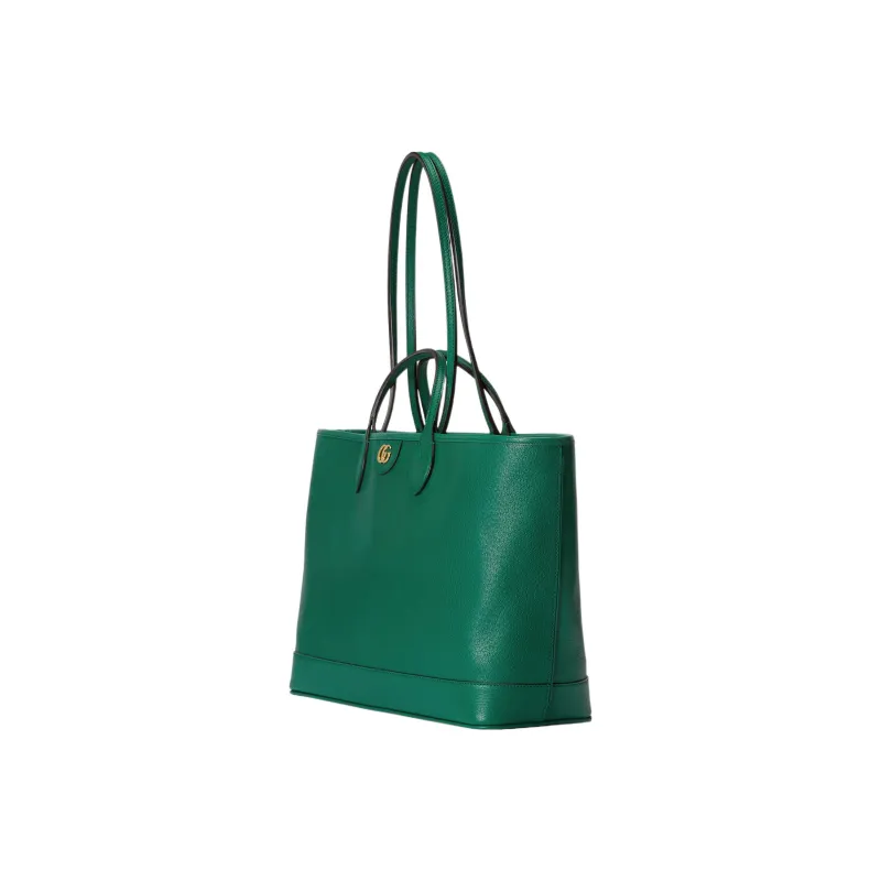 GUCCI Ophidia Leather Tote Bag Shopping Bag Handbag Medium Size Women's Green-1