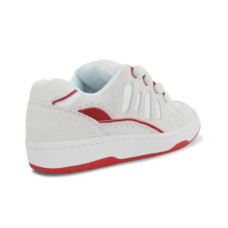 Ollieskate Low Top Skateboard Shoes Unisex White Red-3