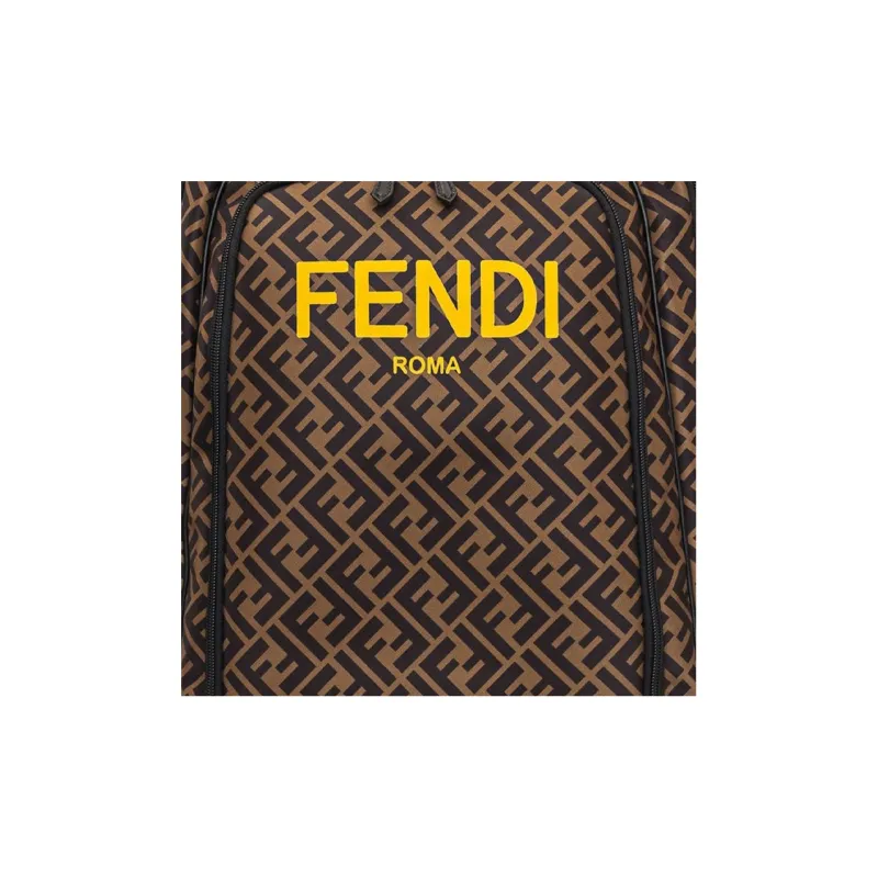 FENDI Nylon Backpack Kids' Brown-3