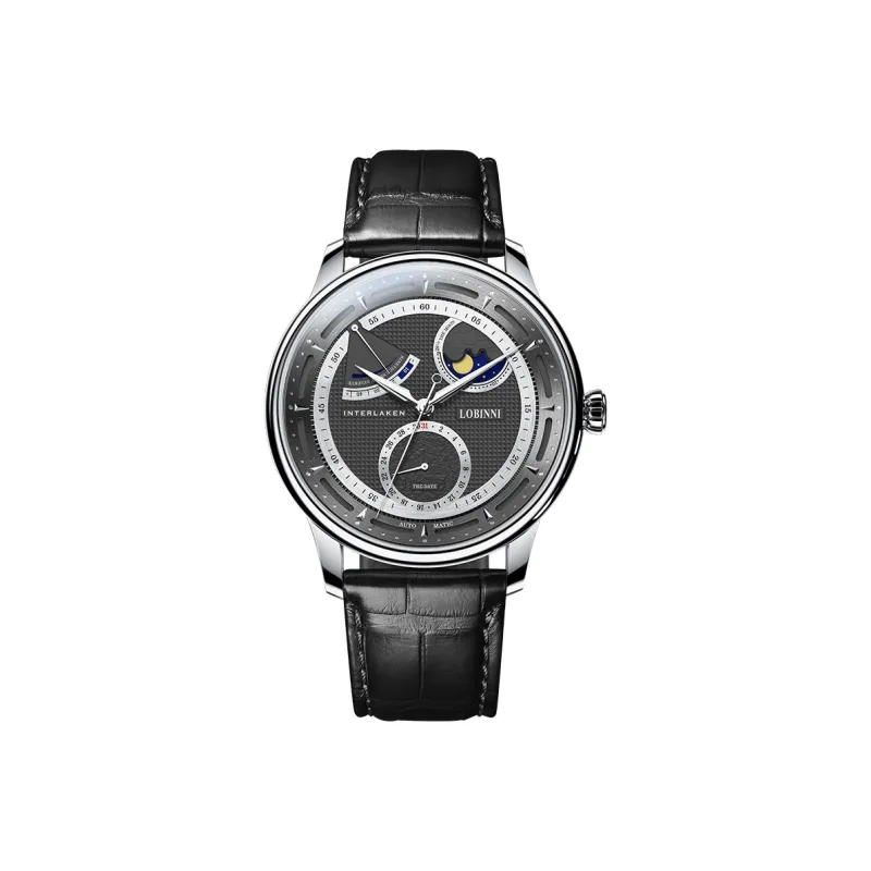 LOBINNI L Automatic Mechanical Movement Genuine Leather Strap Watch Men's Watches White Dial-12