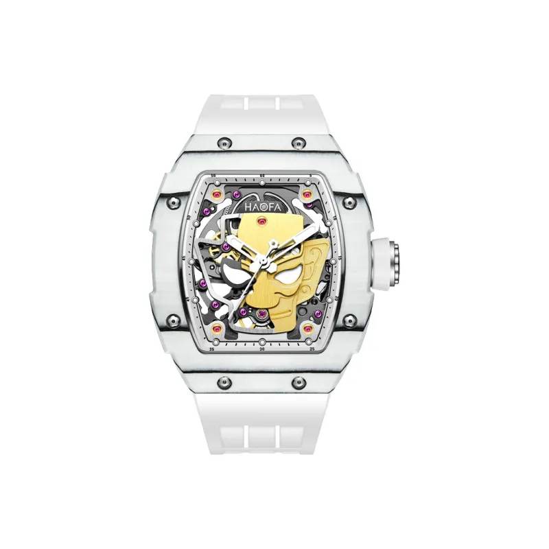 HaofaTourbillon Arknights Series Mechanical Movement Rubber Strap Watch Men's Watches Cut-Out Dial-10