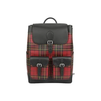 COACH Frankie Cow Leather Backpack Large Size Men's Red & Black