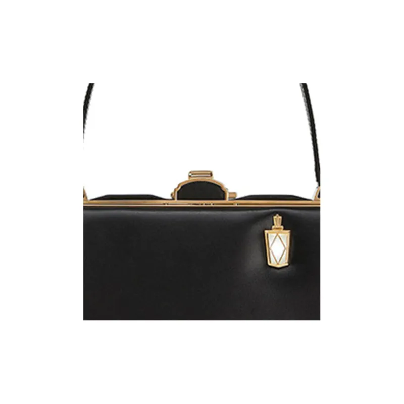 LOEWE Calfskin Lantern Bag Handbag Women's Black-4