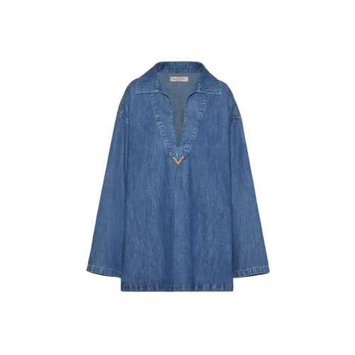 Valentino Long-Sleeved Dresses Women's Blue