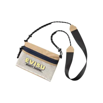 EVISU Cotton, Polyester, Elastane Shoulder Bag, Crossbody Bag Men's White Blue Yellow Multicolor