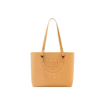 LOEWE Anagram Calfskin Tote Bag Shopping Bag Handbag Small Size Women's Warm Desert