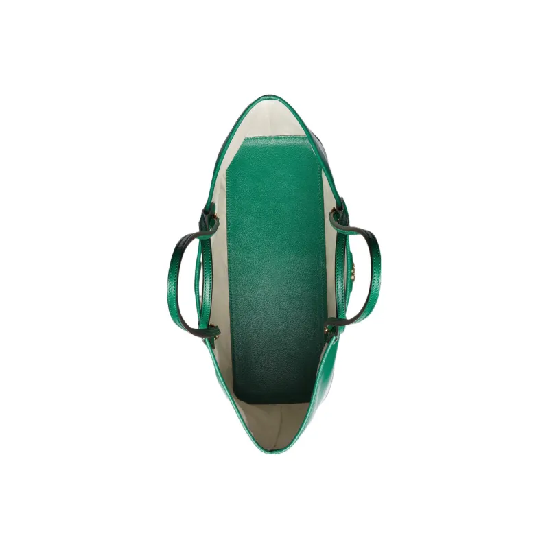GUCCI Ophidia Leather Tote Bag Shopping Bag Handbag Medium Size Women's Green-6