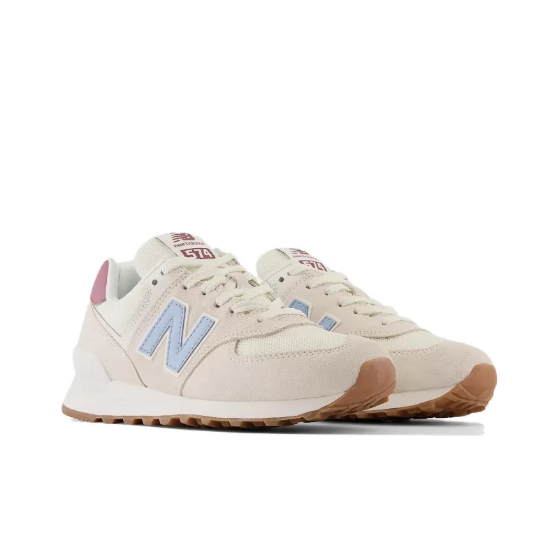 New Balance 574 Beige Baby Pink Ecru Blue Women's-2
