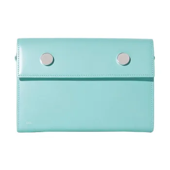 RSVP Paris Golden Eyes Collection Smooth Cow Leather Crossbody Bag Shoulder Bag Women's Turquoise