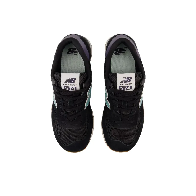 New Balance 574 Black Faded Teal Dark Mercury Women's-3