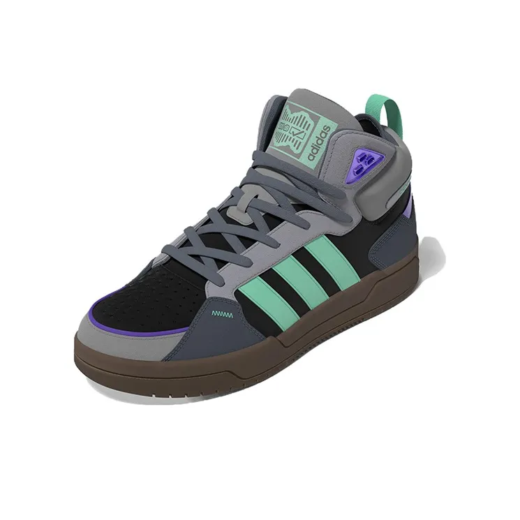 Adidas Neo 100DB Mid Shoes 'Grey Black Purple Gum'-2