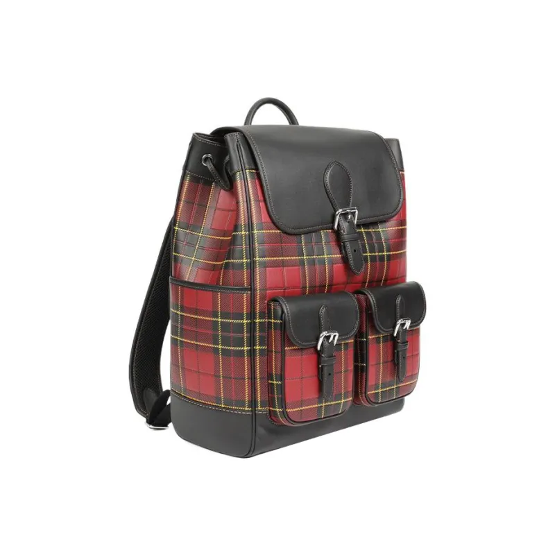 COACH Frankie Cow Leather Backpack Large Size Men's Red & Black-1