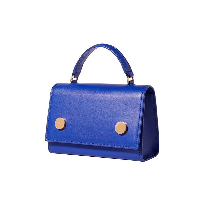 RSVP Paris Munchkin Collection Smooth Cow Leather Portable Crossbody Bag Shoulder Bag Women's Blue-2