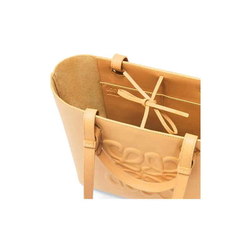 LOEWE Anagram Calfskin Tote Bag Shopping Bag Handbag Small Size Women's Warm Desert-4